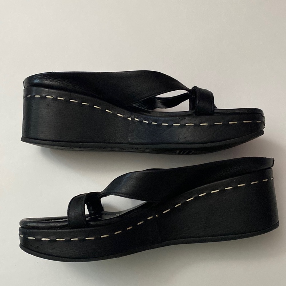 Vintage Black Platform Sandals